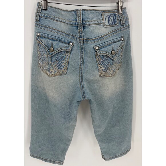 Code Bleu Women's Embellished Annette Denim Capri Pants - Picture 2 of 10